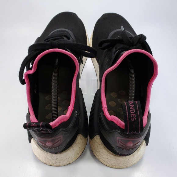 Adidas NMD R1 Core Athletic Training Shoe Mens Size 12 DB3586 Black White Pink - Picture 4 of 9